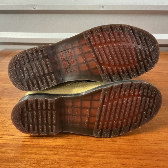 Dr. Martens Men T-Bar Yellow Tan Nappy Hairy Suede Leather Buckle Shoe Size 10 - Picture 11 of 12